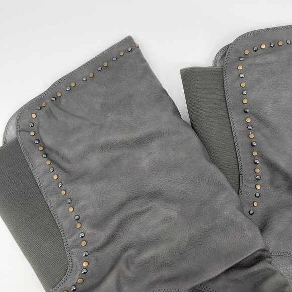 Bucco Gray Leather Heeled Boots | Versatile All-Season Wear - Picture 5 of 7